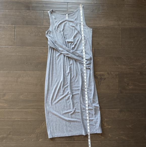 Fabletics Retta Midi Dress Heather Grey Faux Wrap - Picture 10 of 10